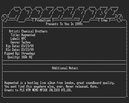 NFO file for Chemical_Brothers-Augmented-1999-aPC-threedays