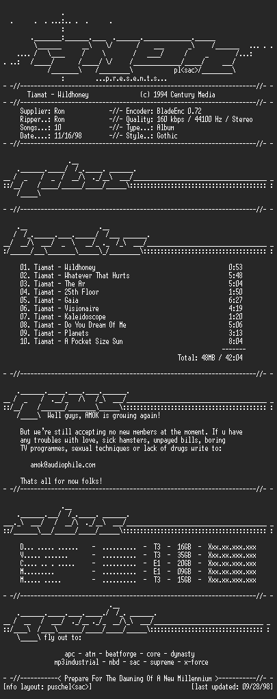 NFO file for Tiamat-Wildhoney-AMOK