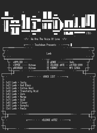 NFO file for Lamb_-_Lamb-(1996)-TD