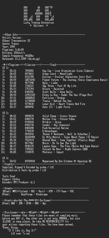 NFO file for VA-Trancemaster_20-LtE