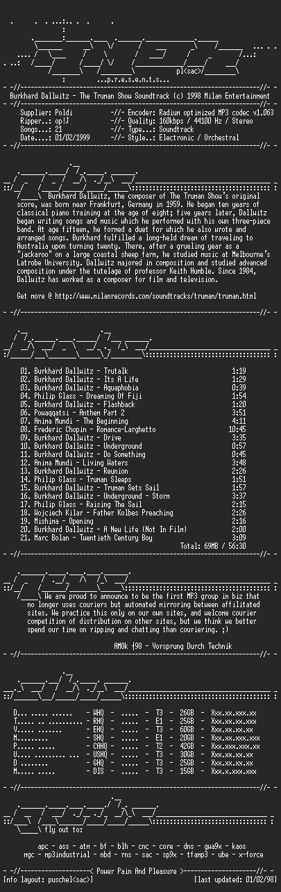 NFO file for Burkhard_Dallwitz-The_Truman_Show_Soundtrack_(1998)-AMOK