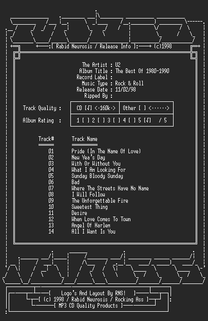 NFO file for U2-The_Best_Of_1980-1990-RNS