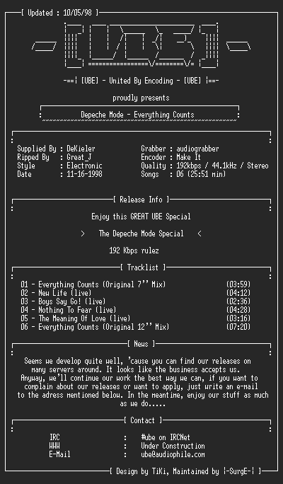 NFO file for Depeche_Mode-Everything_Counts-UBE
