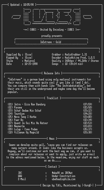 NFO file for InExtremo-Gold_(UBE)