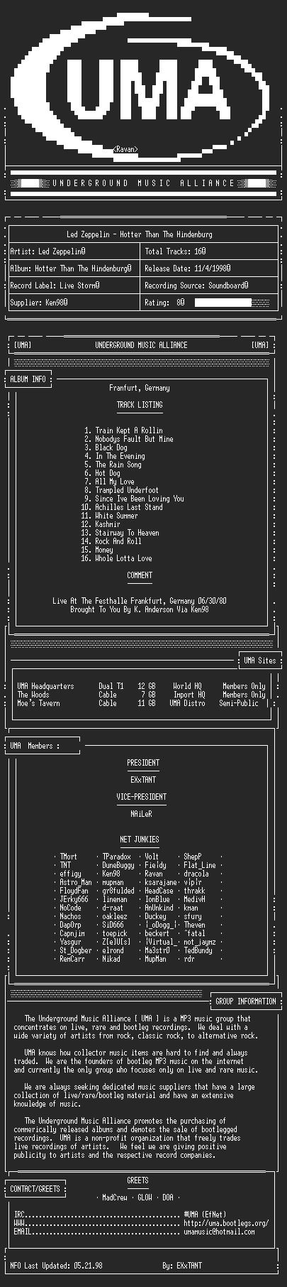 NFO file for Led_Zeppelin-Hotter_Than_The_Hindenburg-UMA