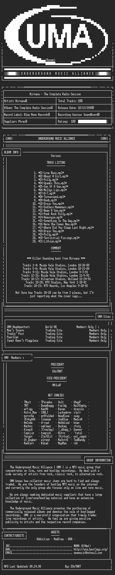 NFO file for Nirvana-The_Complete_Radio_Sessions-UMA