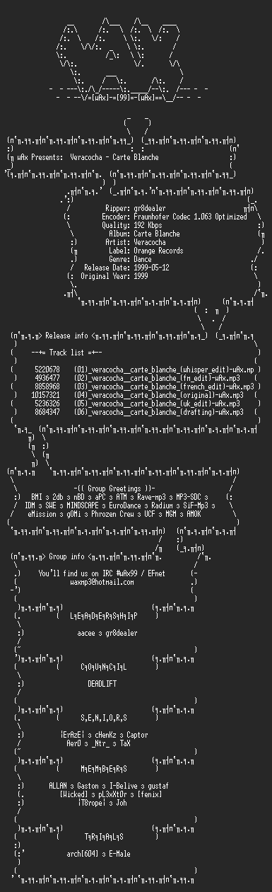 NFO file for Veracocha_-_Carte_Blanche_(1999)-wAx