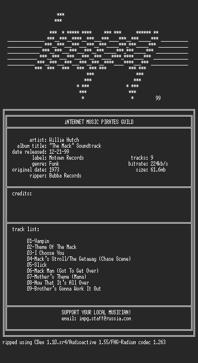 NFO file for Willie.Hutch--The.Mack.Soundtrack-(1973)-iMPG