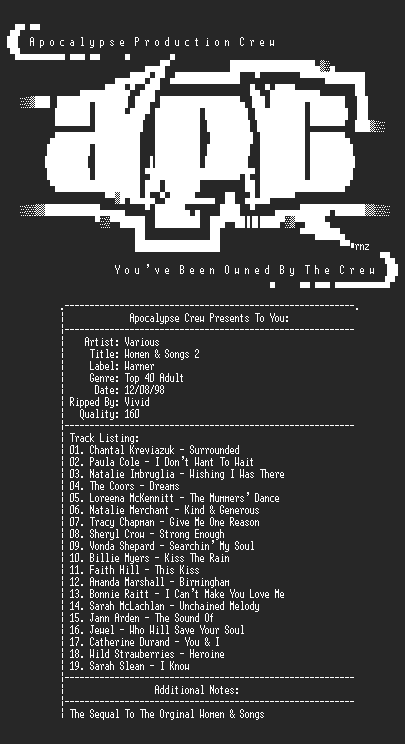 NFO file for Women_and_songs_2-apc-vivid