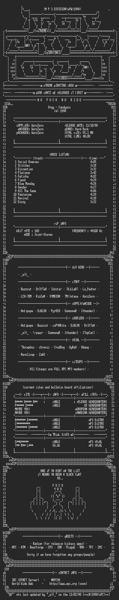 NFO file for Orgy-Candyass-XPCMP3